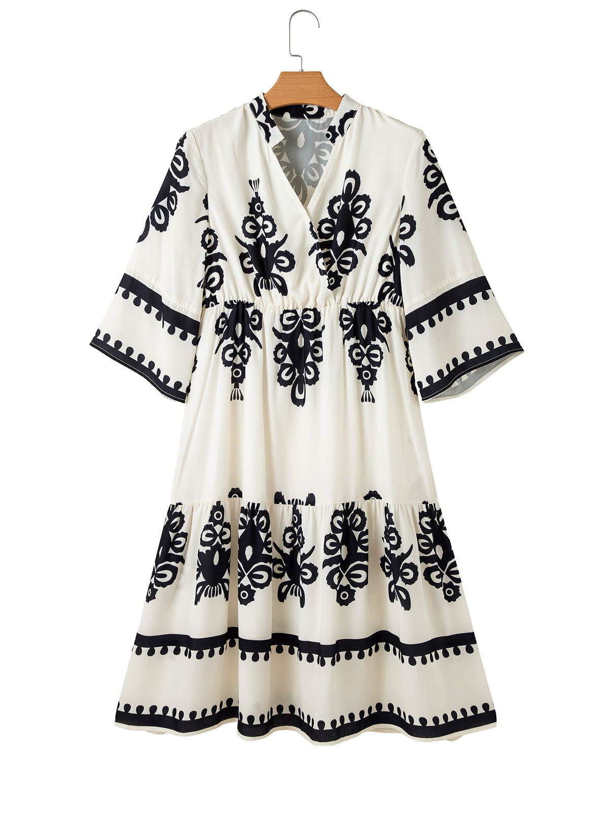 Casual Dresses - Women's Robe Fashion Printed Elegant Lace-up Dress