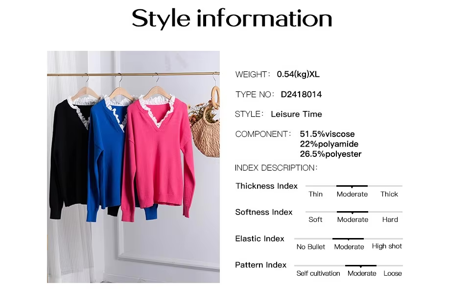 Office Essentials Women's Notch Drop Shoulder Knit Sweater