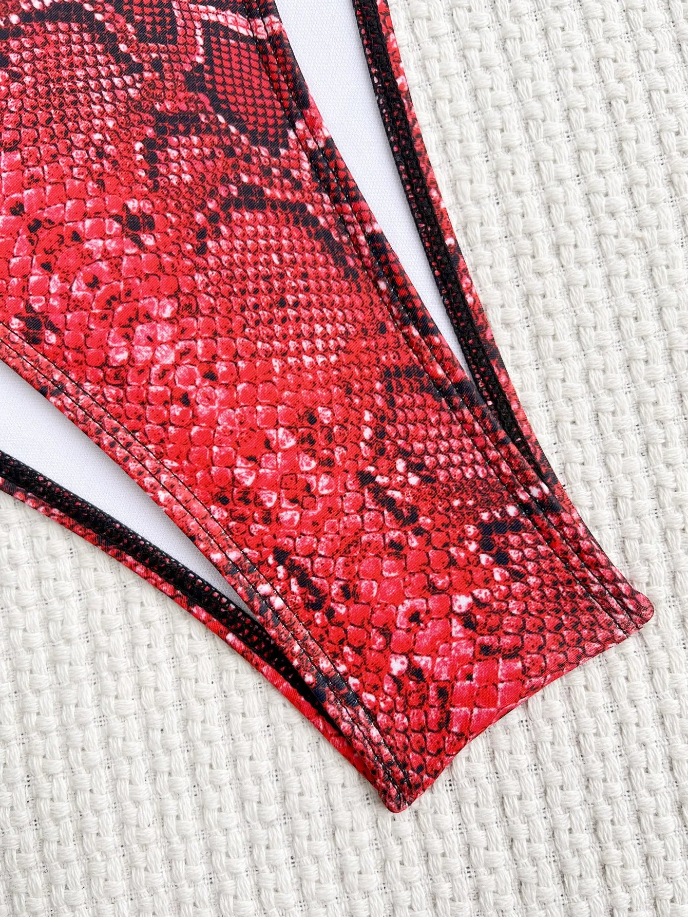 One Piece Swimsuit - Plunge Neck One Piece Halter Swimsuit for Tropical Vacations