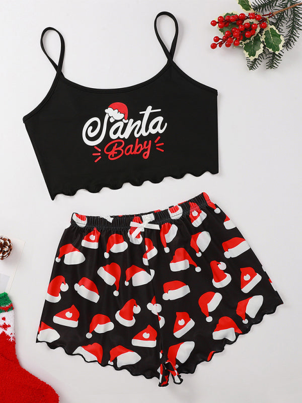 Pajamas - Santa Baby Holiday Pajama Set Christmas Loungewear