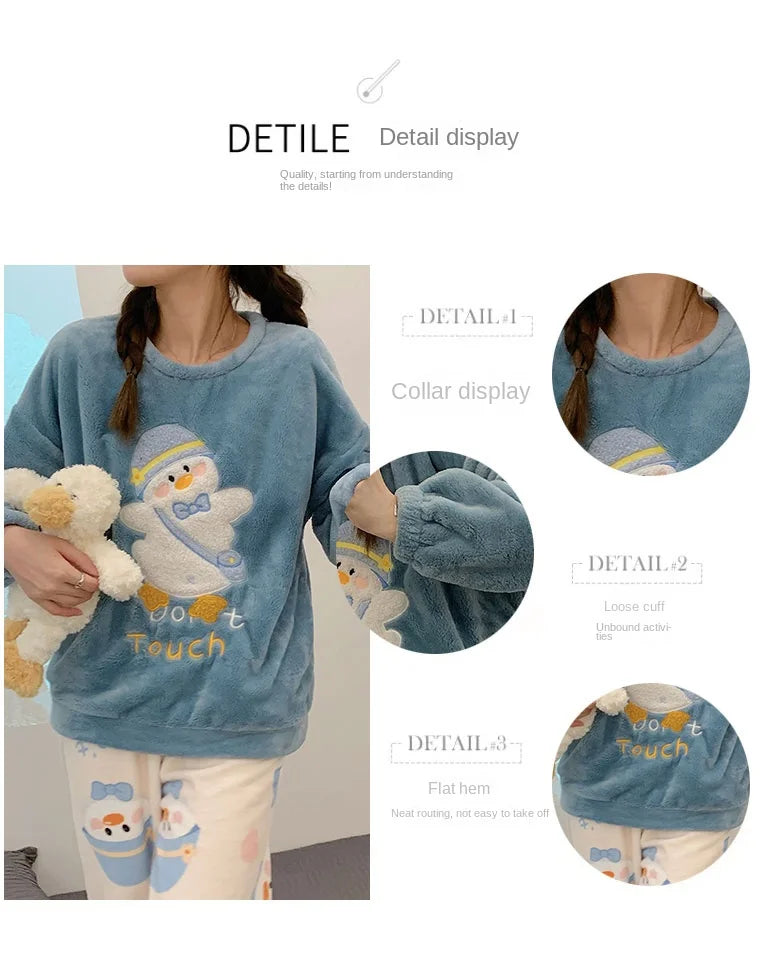 Pajamas Set - Fleece 2-Piece Pajama Set Winter Nights Sleepwear