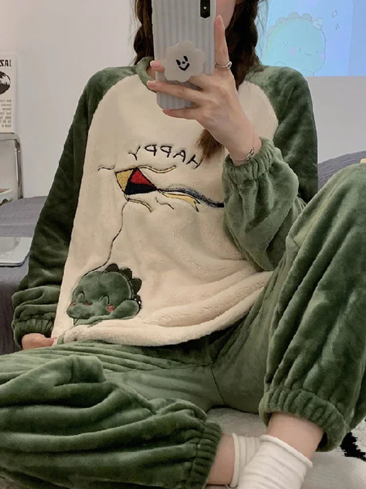 Pajamas Set - Fleece 2-Piece Pajama Set Winter Nights Sleepwear