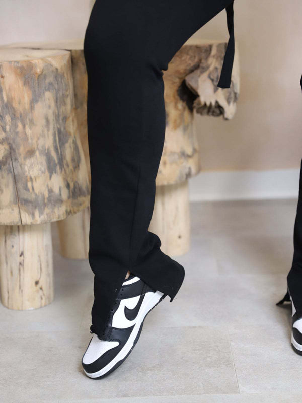 Pants - Casual Pink Cargo Pants with Flap Pockets