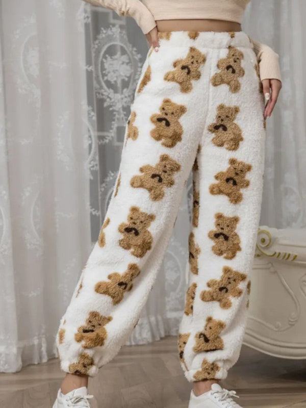 Pencil Pants - Teddy Bear Fleece Loungewear Pants