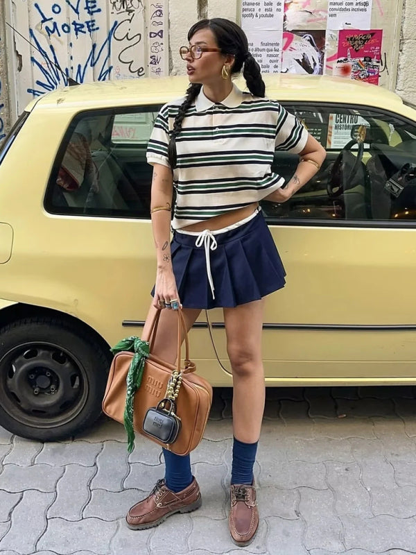 Polos - Casual Striped Polo Shirt for Women