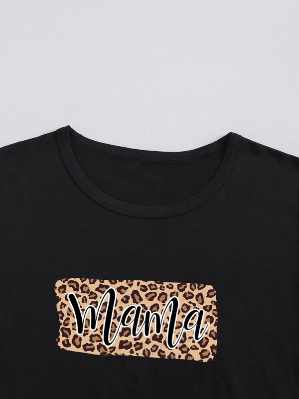 Print Tees - Mama Leopard Print Black Tee โ Perfect Match!