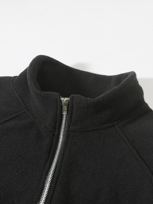 Pullovers - Men's Fleece Pullover - Half-Zip Sweatshirt for Easy Wear