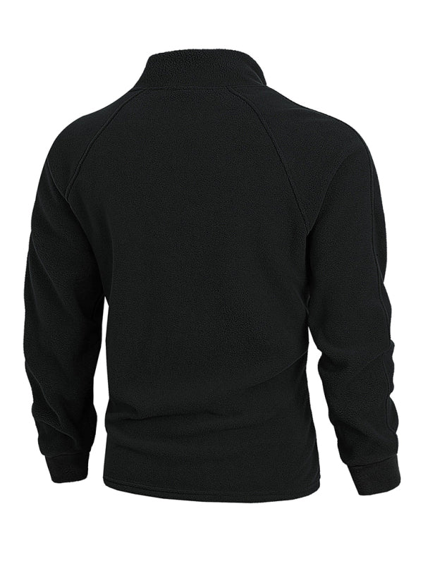 Pullovers - Men's Fleece Pullover - Half-Zip Sweatshirt for Easy Wear
