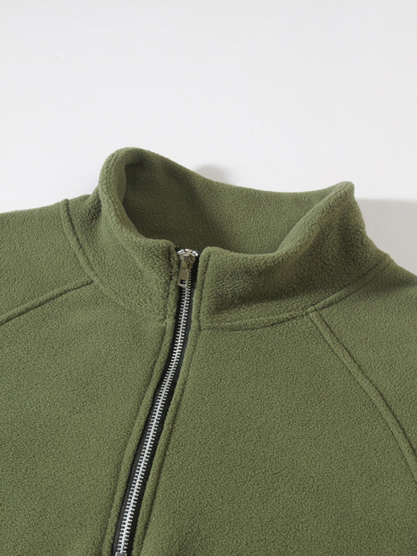 Pullovers - Men's Fleece Pullover - Half-Zip Sweatshirt for Easy Wear