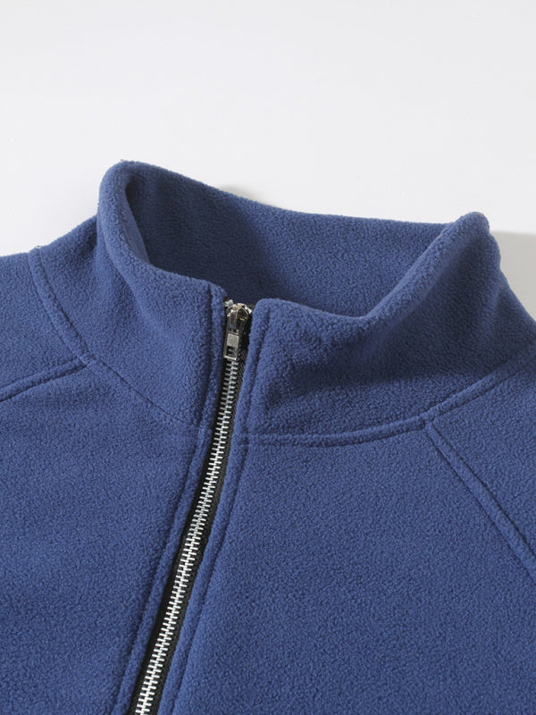 Pullovers - Men's Fleece Pullover - Half-Zip Sweatshirt for Easy Wear
