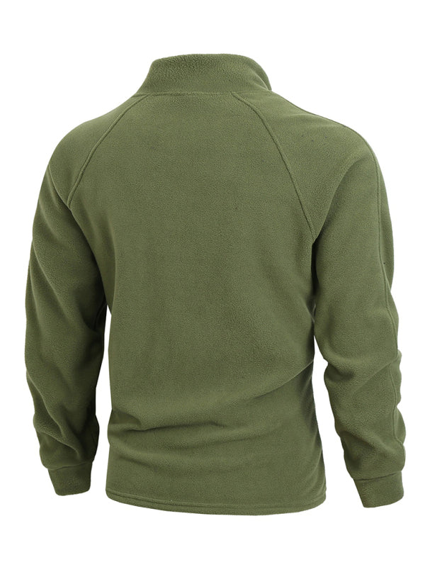 Pullovers - Men's Fleece Pullover - Half-Zip Sweatshirt for Easy Wear
