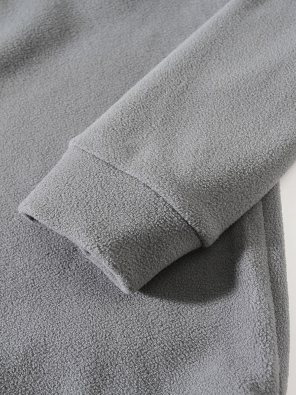 Pullovers - Men's High-Collar Fleece Jacket Zippered Pullover