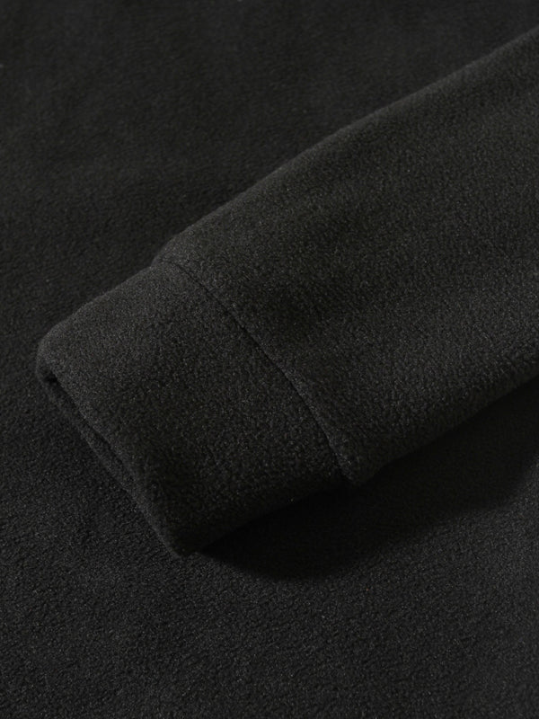 Pullovers - Men's High-Collar Fleece Jacket Zippered Pullover