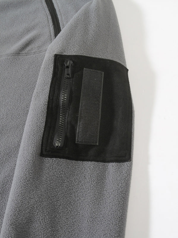 Pullovers - Men's High-Collar Fleece Jacket Zippered Pullover