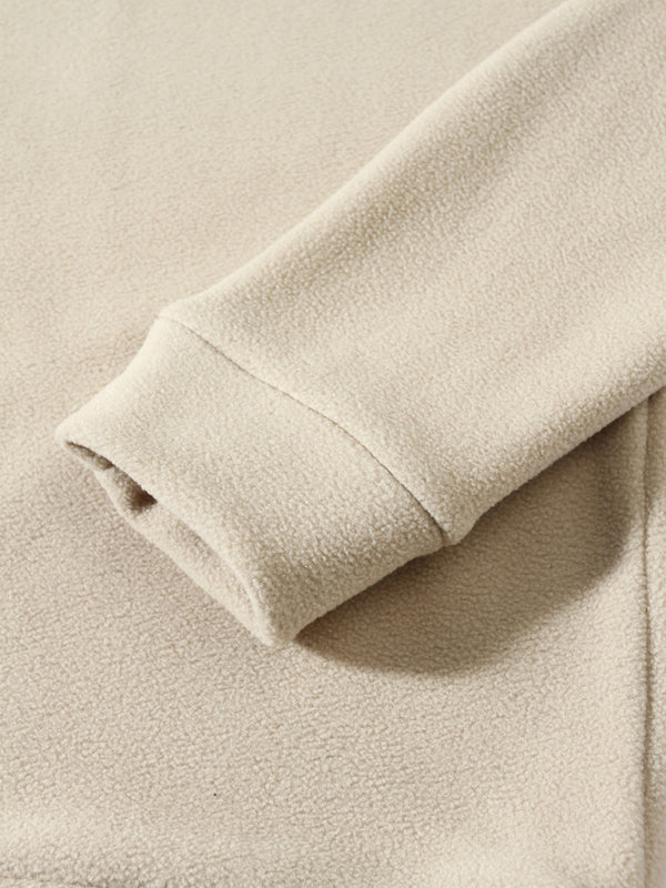 Pullovers - Men's High-Collar Fleece Jacket Zippered Pullover