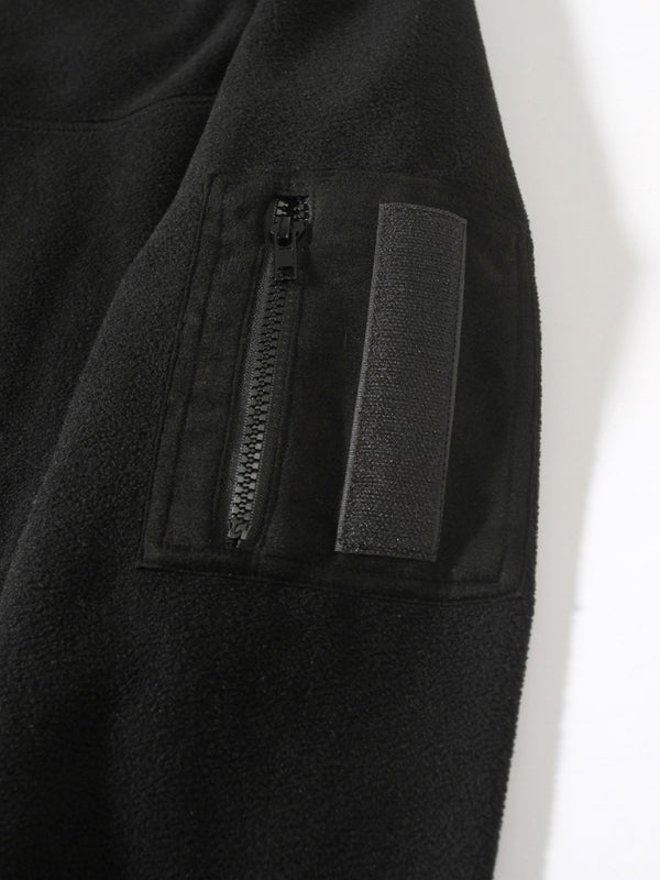 Pullovers - Men's High-Collar Fleece Jacket Zippered Pullover