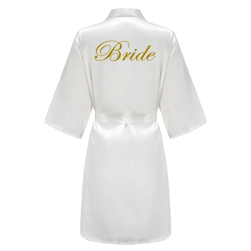 Robes - Custome Luxury Bridal Party Silk Satin Robe for Bride & Bridesmaids