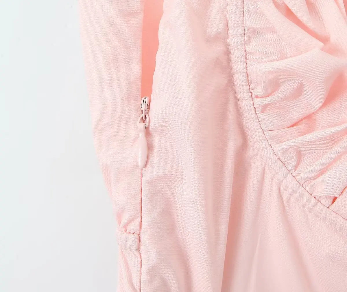 Romantic Dresses - Pleated Bust Summer Cocktail Dress with Sweetheart Neckline