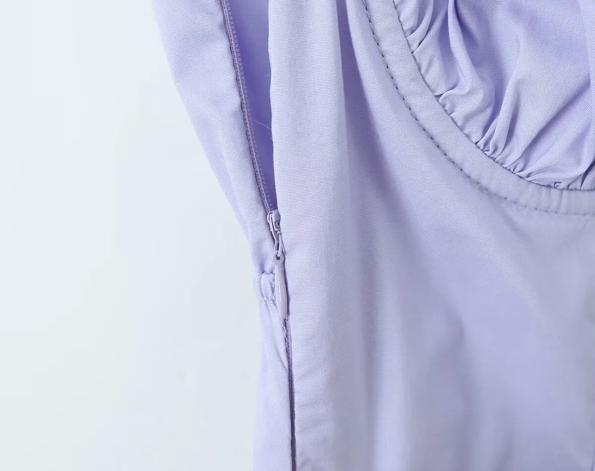 Romantic Dresses - Pleated Bust Summer Cocktail Dress with Sweetheart Neckline