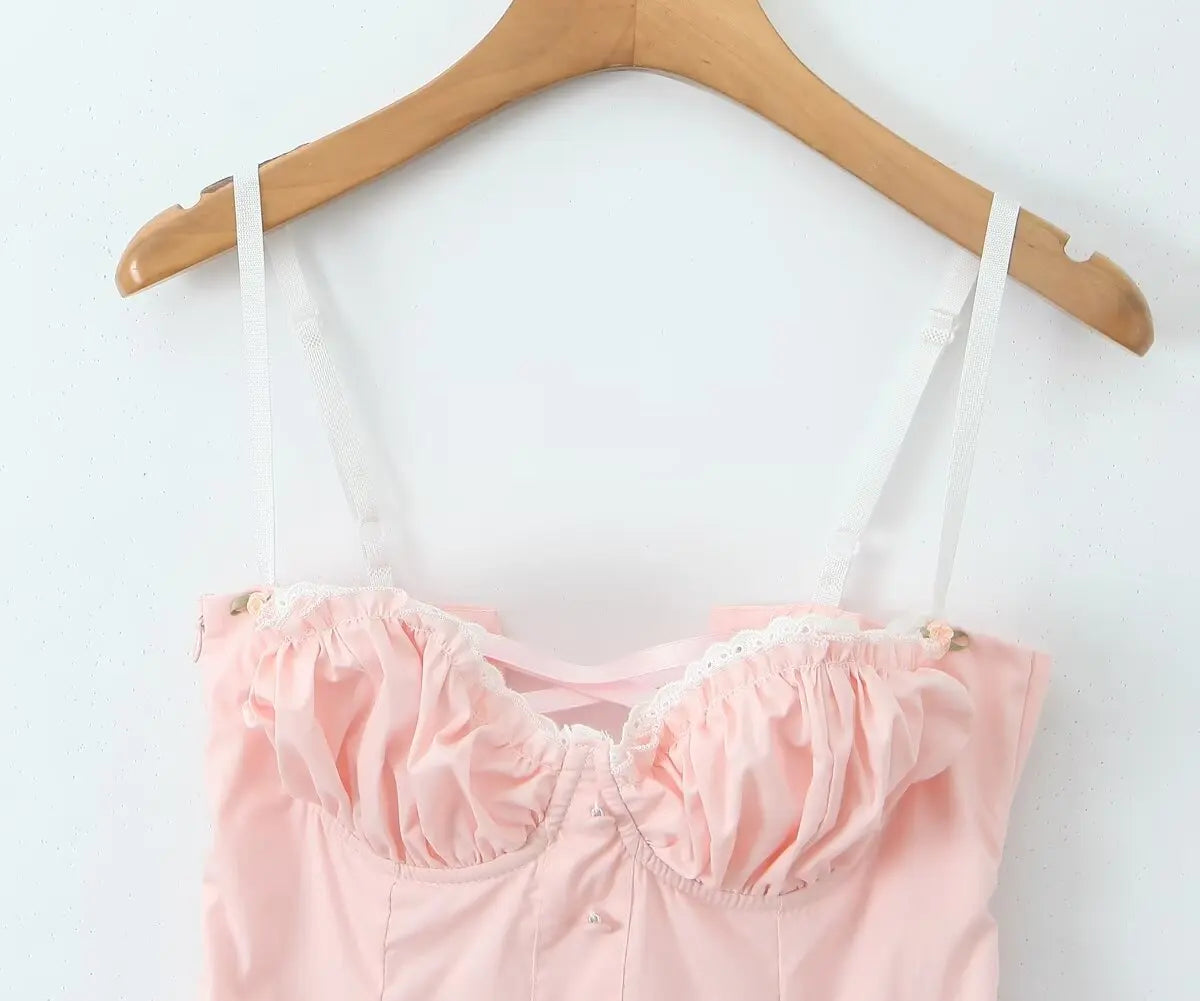 Romantic Dresses - Pleated Bust Summer Cocktail Dress with Sweetheart Neckline