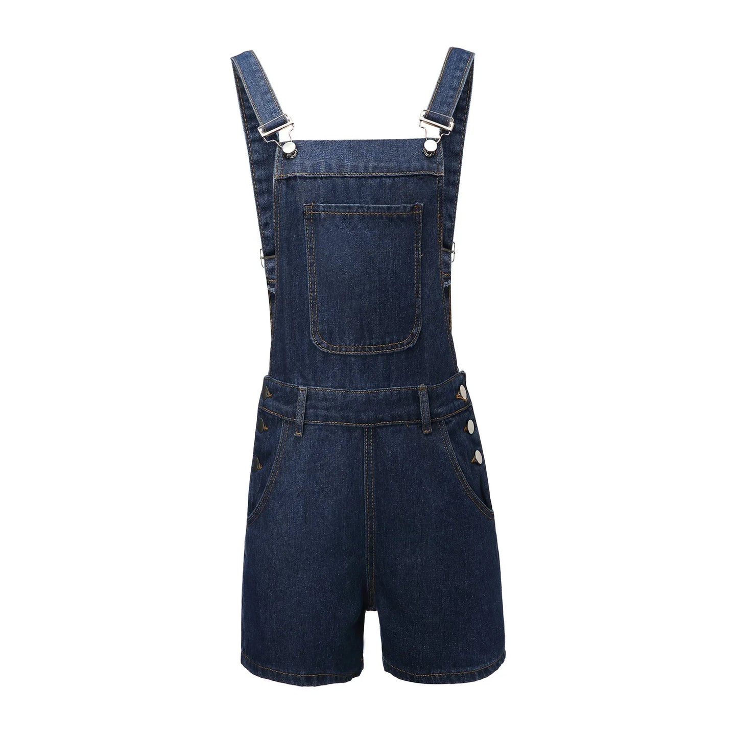 Rompers- Summer Essentials Rompers - Denim Bib Short Overalls- - Pekosa Women Fashion