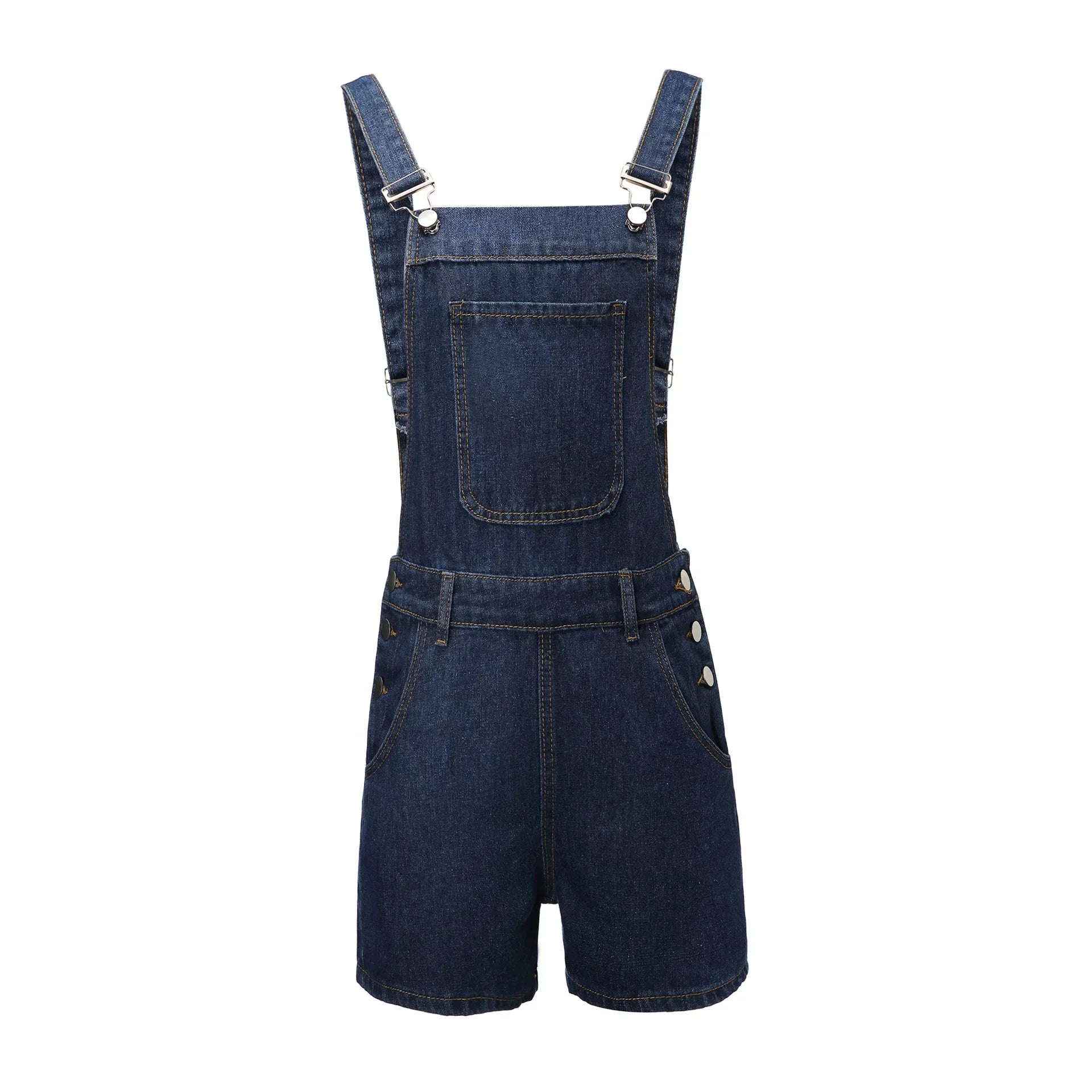 Rompers- Summer Essentials Rompers - Denim Bib Short Overalls- - Pekosa Women Fashion