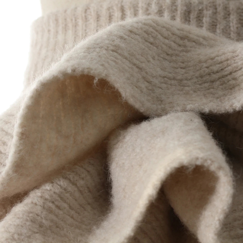 Knitwear - TWOTWINSTYLE Three Piece Set For Women Lapel Long Sleeve Coat High Neck Vest High Waist Patchwork Appliques Skirt Sets Female