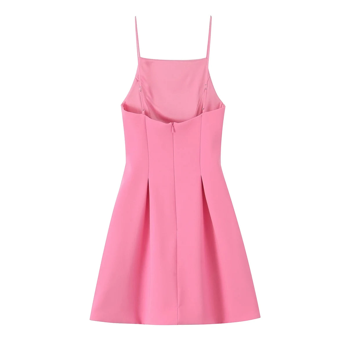 Casual Dresses - Sweet Romantic Chic Women Dress Solid Pink Pleated Sleeveless Mini Vestidos New Fashion 2025 Summer Vacation Date Dress