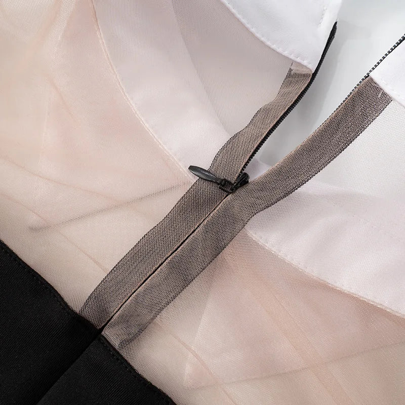 Shirt Dresses - Pullover Women Sexy Mesh See Through Turn Down Collar Night Club Dress Evening Party Summer Short Elegant Fashion Dress