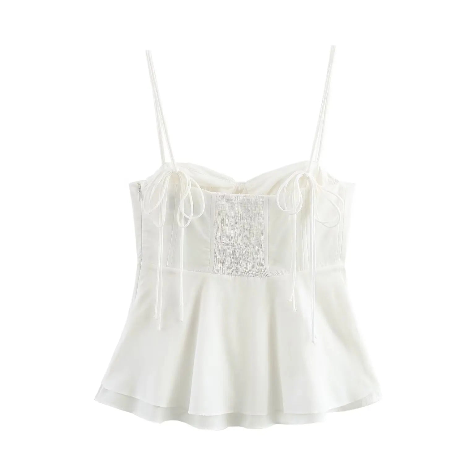 Camis - Fashion Sweet Whit Camisole For Women's Sexy Sleeveless Ruffle Slim Bra Solid Color Streetwear Y2k Women's Tops Camisole