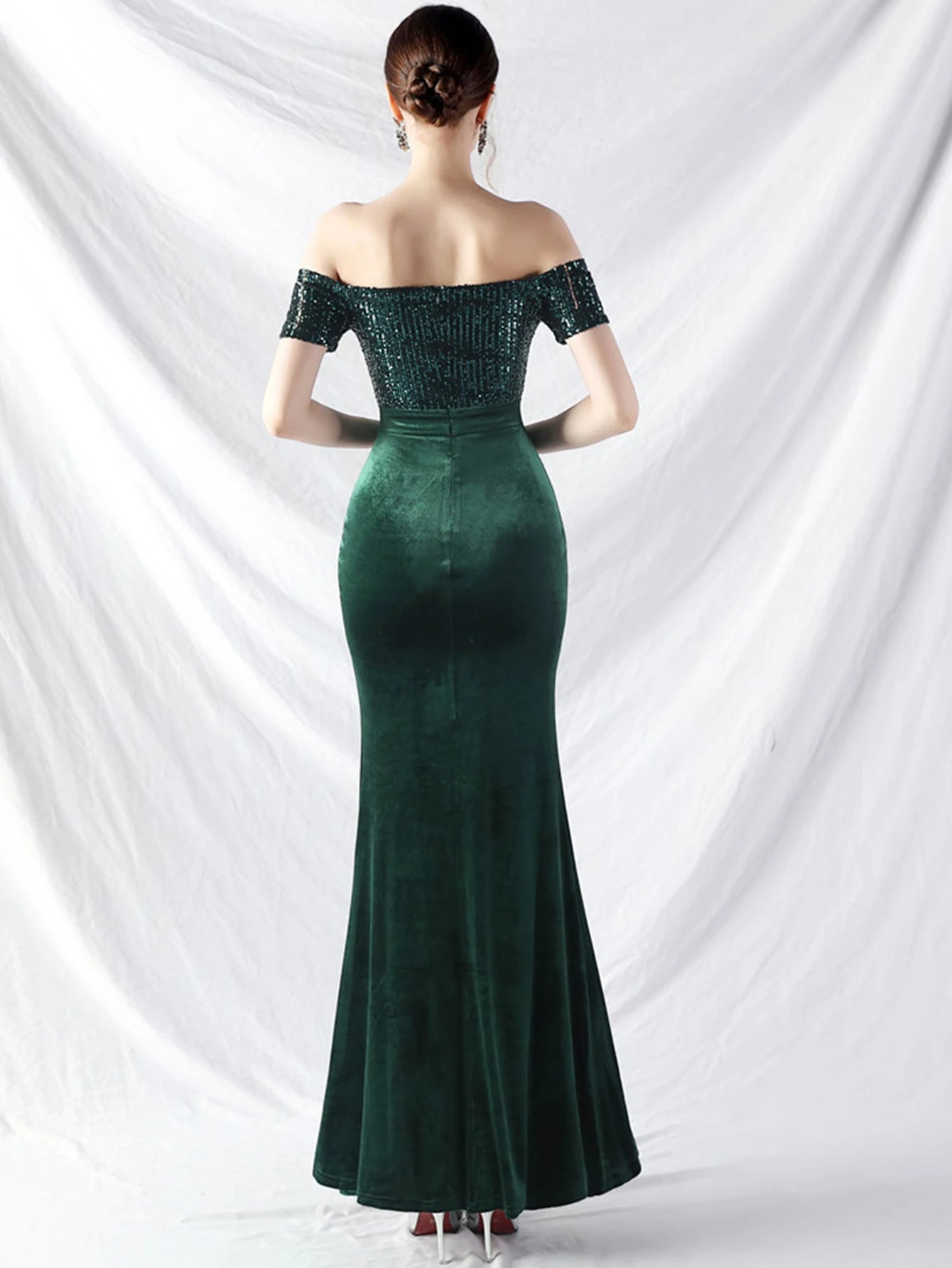 Elegant Dresses - Sexy elegant long wedding evening dresses for women luxury velvet birthday party dress woman maxi sequin summer dress vestidos