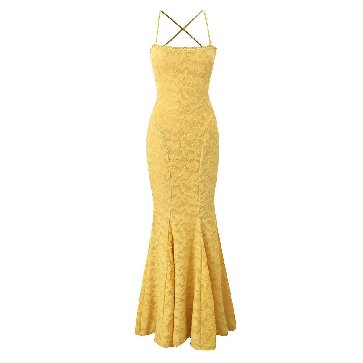 Elegant Dresses - Suninheart New Square Neck Backless Suspender Dress with Hip Wrap Sexy Slim Fit Fish Tail Long Retro Evening Dresses 2025