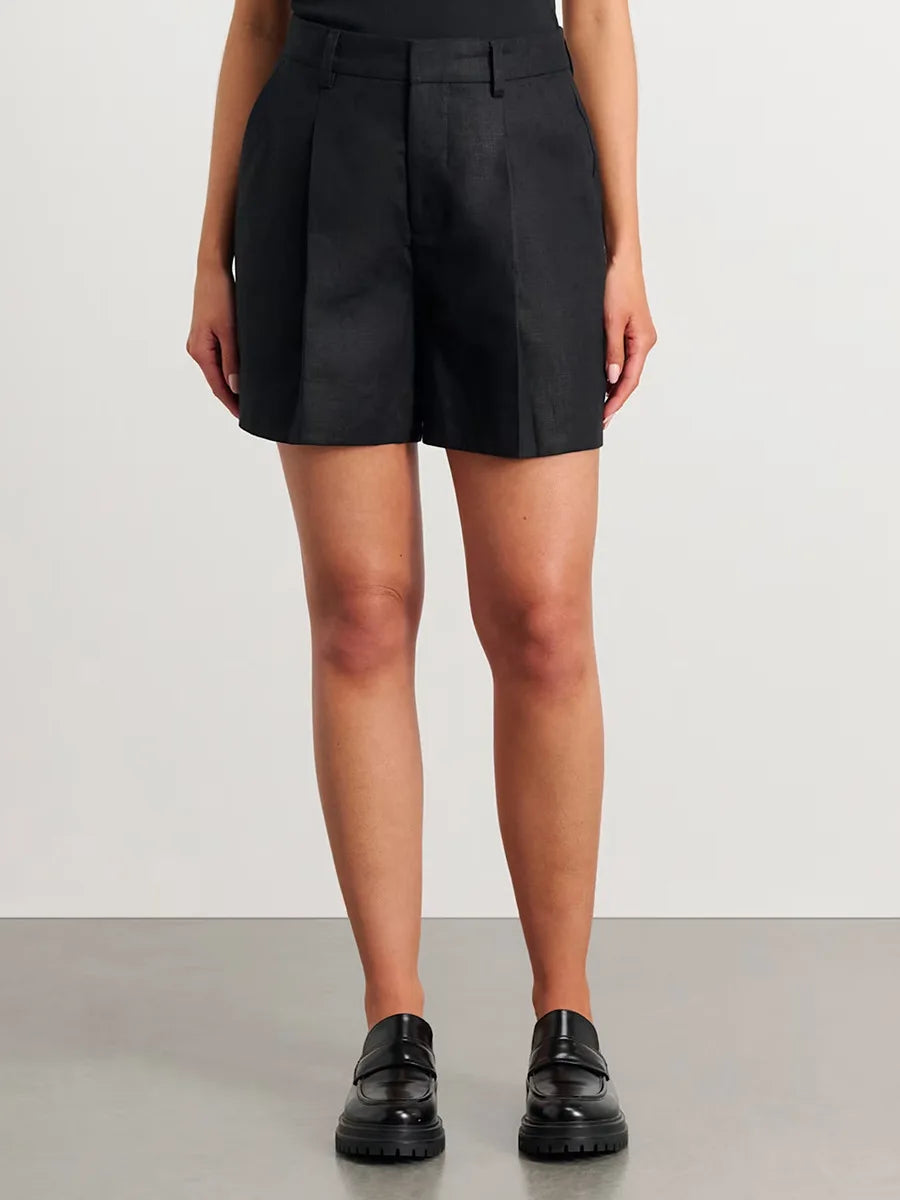 Shorts Sets - Cotton And linen Chic Casual Vest Shorts Set Women's Summer New Fashion Commuter Sleeveless Tank Top Shorts Suits