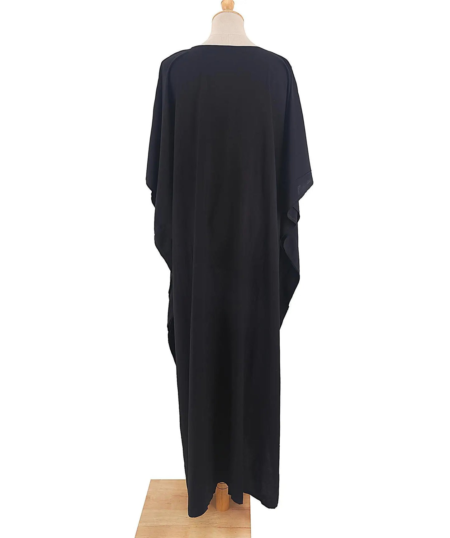 Kaftans - Women's Clothing Swimwears Solid Color Cover Up V Neck Batwing Sleeve Plus Size Beach Kaftan Dresses