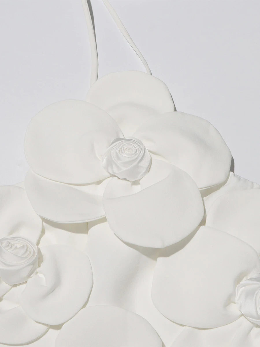 Party Dresses - Patchwork Appliques Mini Dresses For Women Diagonal Collar Sleevelss Spliced Lace Up High Waist Dresses Female New