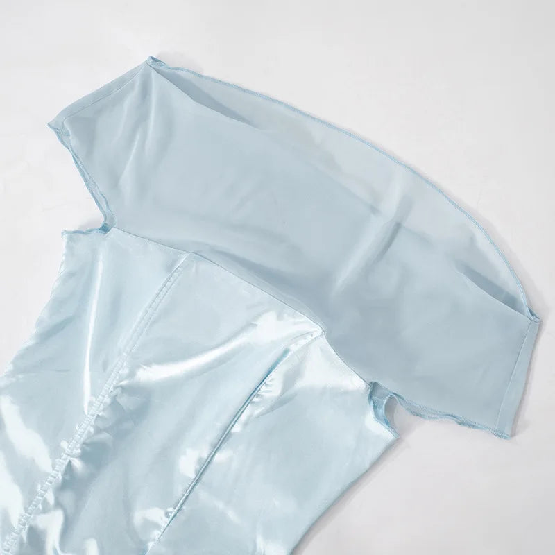 Elegant Dresses - Patchwork Sexy Diagonal Collar Women Maxi Dress Backless High Wasit Dress Spring New Elegant Party Evening Dress 2025