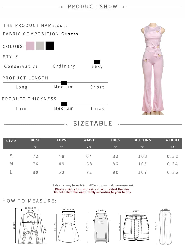 Matching Sets - Spring Release Junior Ankle-Length High Street Pants Suit K25S63797 Girl Solid Slim Love Hollow Pattern Pants Suit
