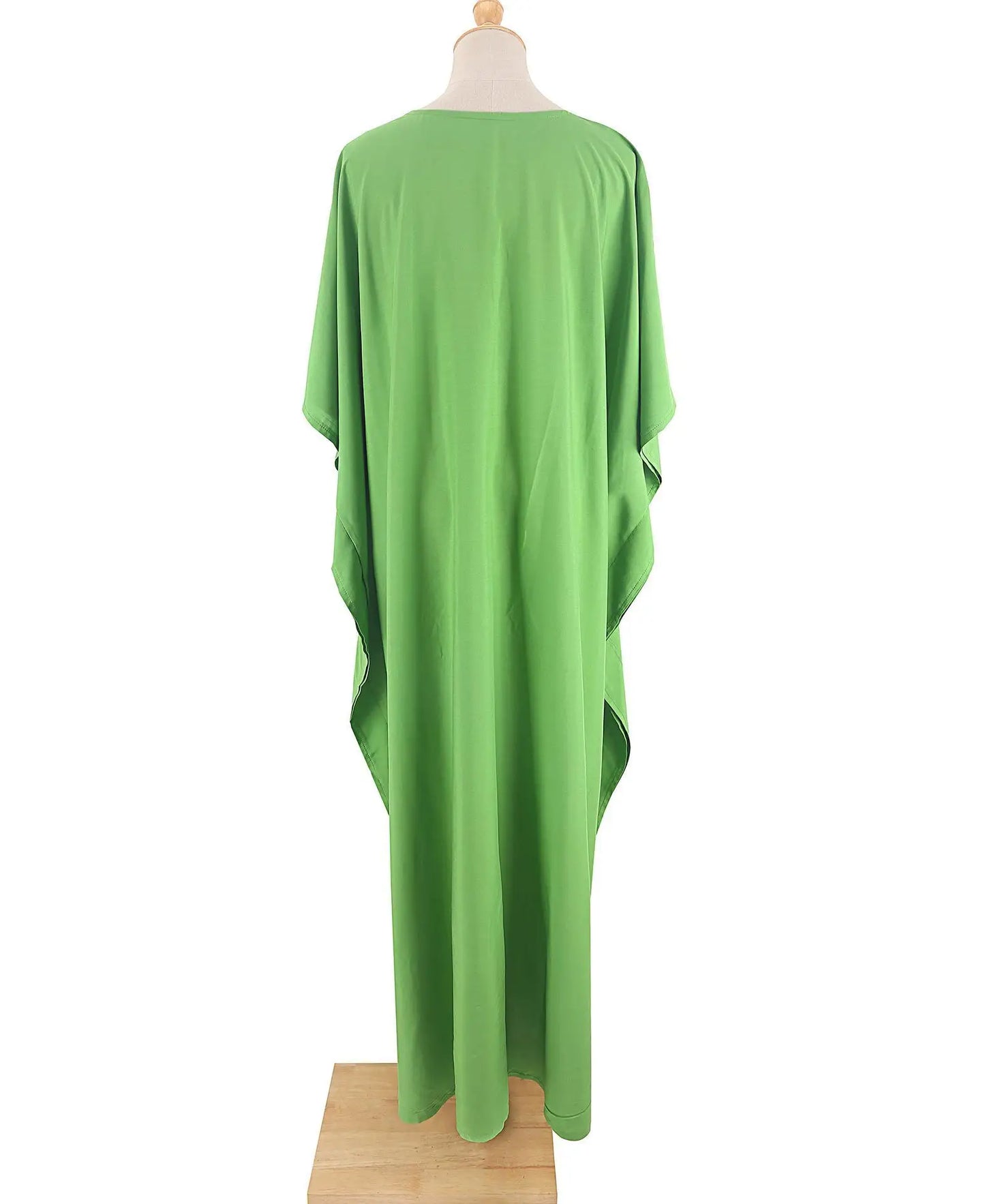 Kaftans - Women's Clothing Swimwears Solid Color Cover Up V Neck Batwing Sleeve Plus Size Beach Kaftan Dresses