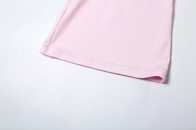 Matching Sets - Spring Release Junior Ankle-Length High Street Pants Suit K25S63797 Girl Solid Slim Love Hollow Pattern Pants Suit