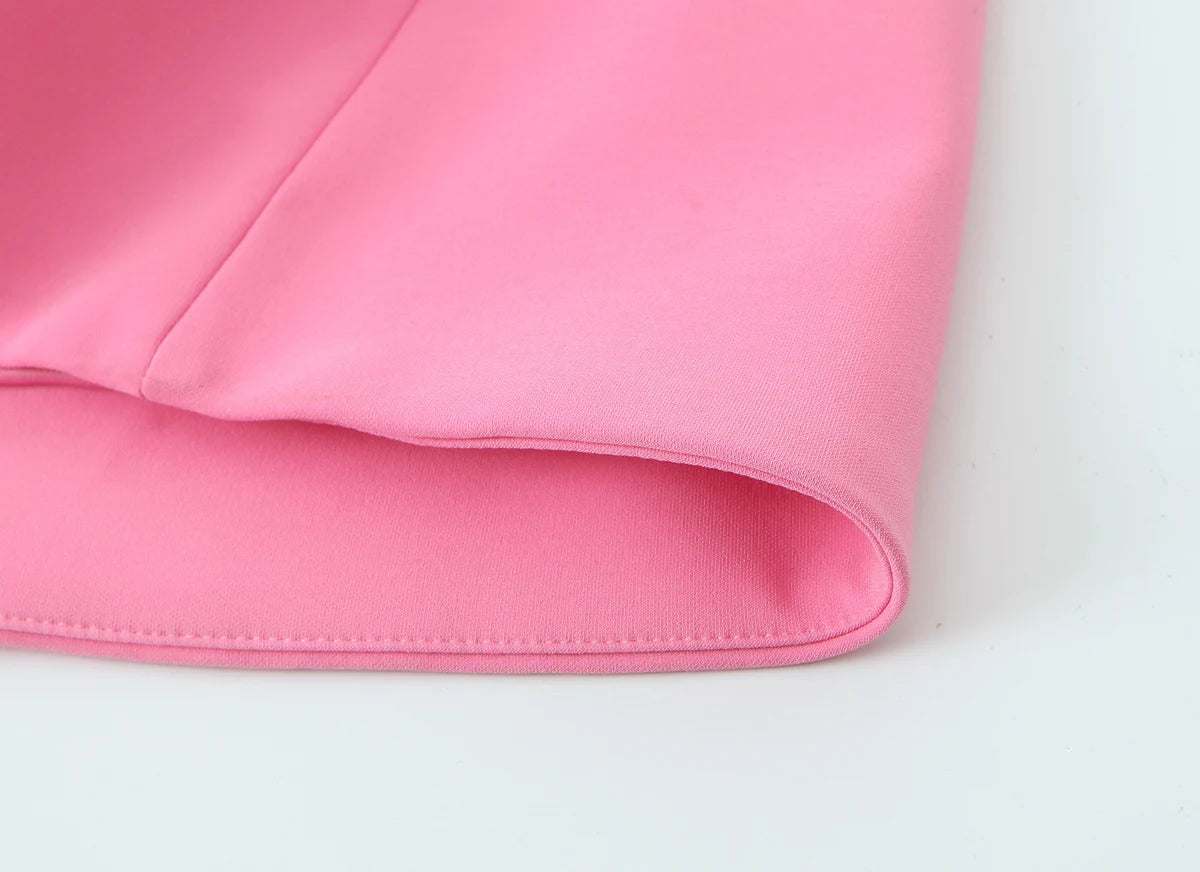 Casual Dresses - Sweet Romantic Chic Women Dress Solid Pink Pleated Sleeveless Mini Vestidos New Fashion 2025 Summer Vacation Date Dress