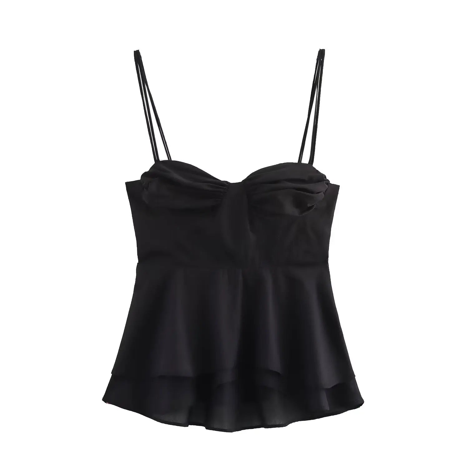 Camis - Fashion Sweet Whit Camisole For Women's Sexy Sleeveless Ruffle Slim Bra Solid Color Streetwear Y2k Women's Tops Camisole