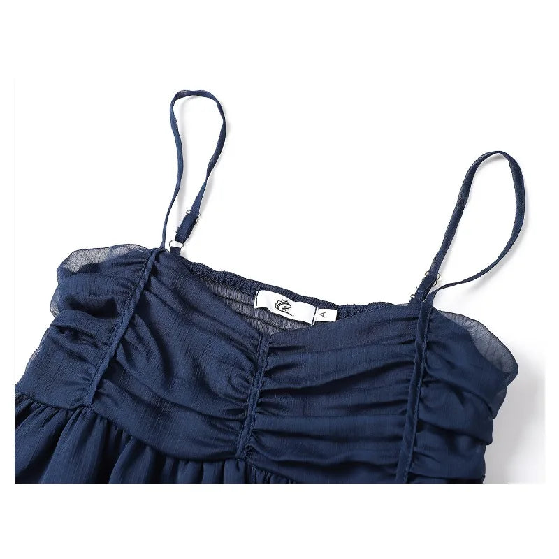 Camis - Mesh Camis Summer Off Shoulder Irregular Casual Hot Girls Camisoles Summer Solid Ruffles Sexy Vests Trendy Female Clothes Tops
