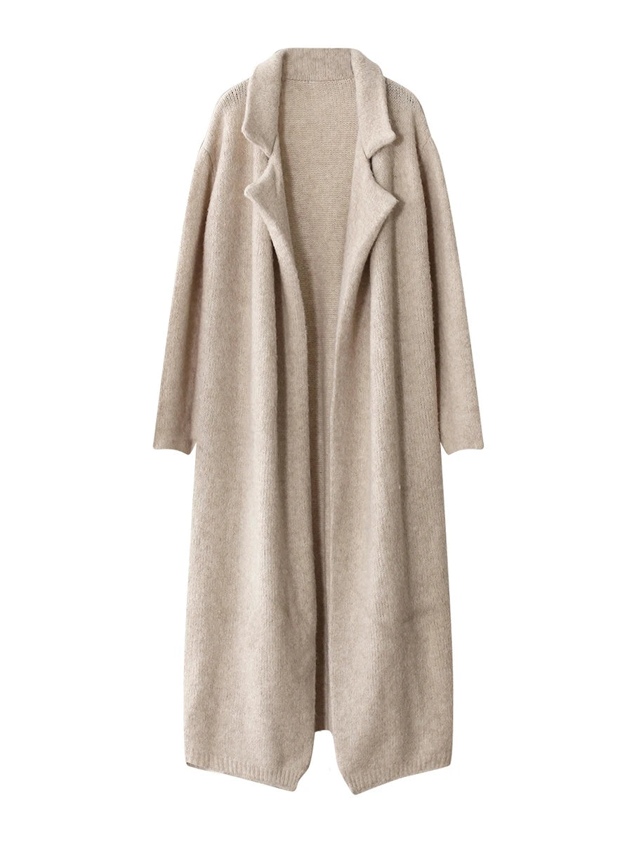 Knitwear - TWOTWINSTYLE Three Piece Set For Women Lapel Long Sleeve Coat High Neck Vest High Waist Patchwork Appliques Skirt Sets Female