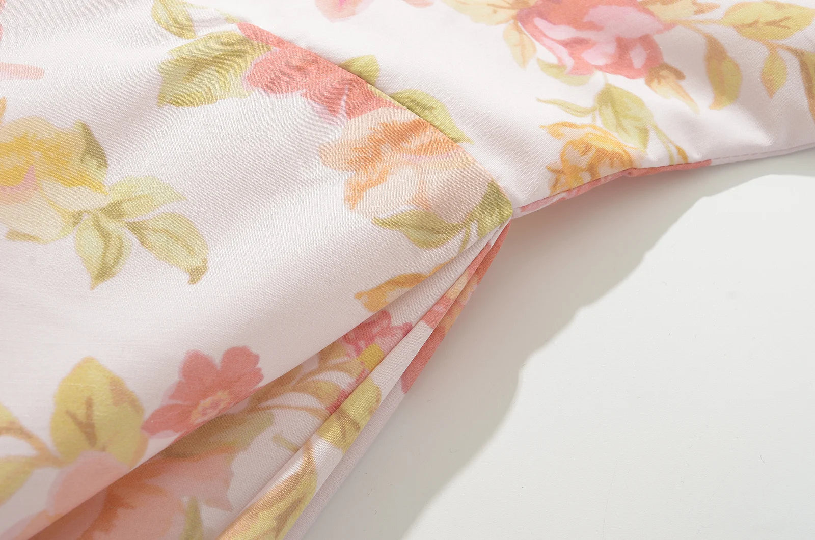 Fit and Flare Dresses - Sexy Pink Flower Print V Collar Sling Dress Women Corset Style Low Waist Folds Hem Ball Gown Swing Mini Tank Robe