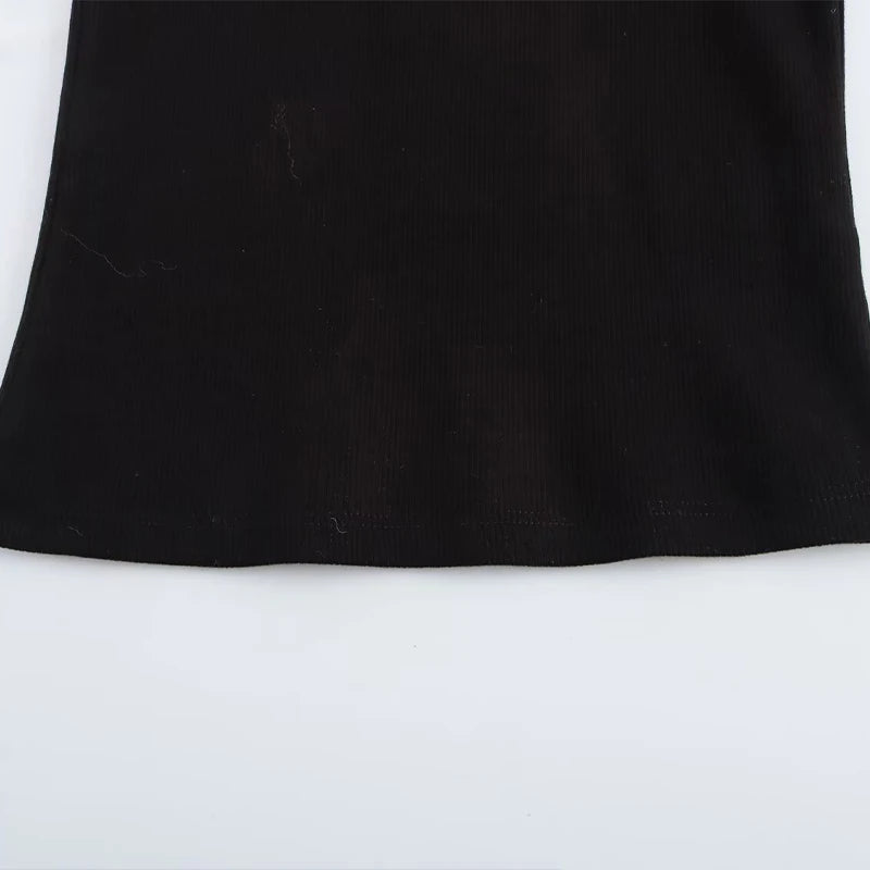 Knit Tops - Women Fashion Solid Lace Hem Knitted Vest Vintage Straps Square Collar Female Chic Lady Tank Tops