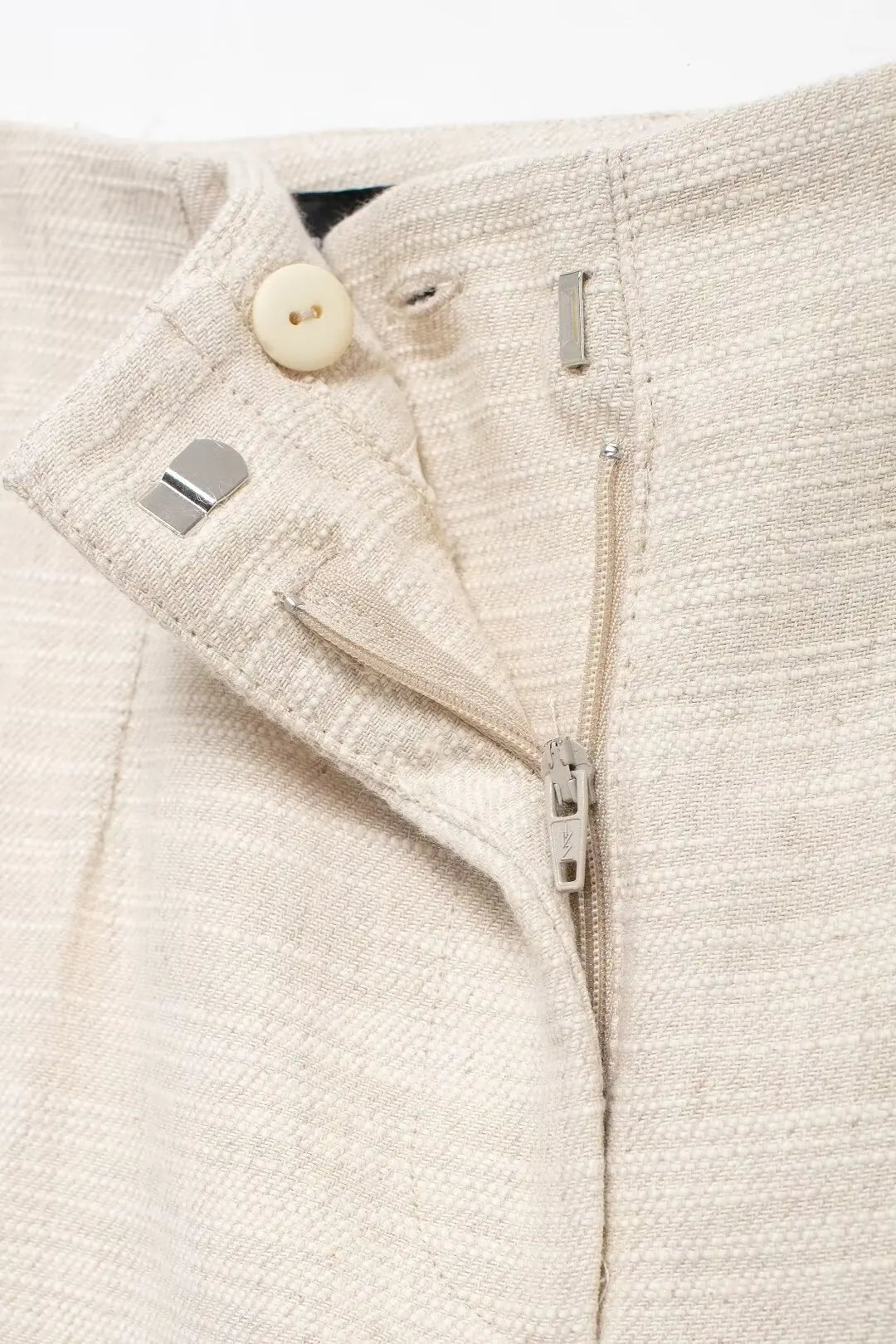 Pants Sets - Women Elegant Solid Slim Back Zipper Side Slit Crop Design Slash Neck Top+High-Waisted Zip-up Loose Long Pant 2 Piece Set