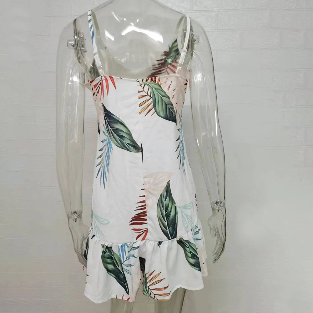 Cami Dresses - Fashion Dress Women Casual Loose Summer Non Strech Polyester Regular Short Dress Sleeveless Solid Color V-neck Suspender Women