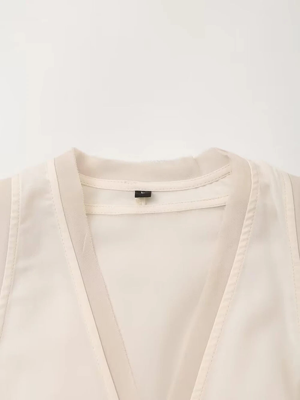 Midi Dresses - Women's V-neck Sleeveless Vest Dress Premium Temperament Slim Lapel Long Dress Sexy Semi-sheer Slit Lingerie Long Dresses