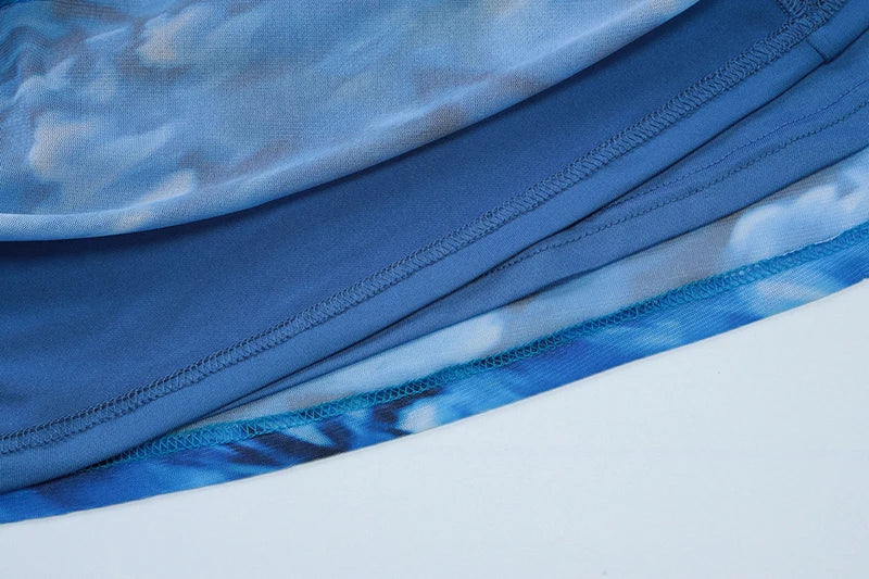 Elegant Dresses - Halter Backless Print Sexy Maxi Dress For Women Gown Elegant Blue Printed Lace-up Sleeveless Evening Long Dress