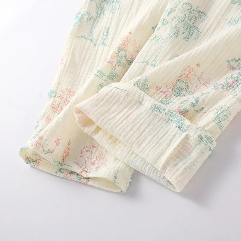 Pajamas - 2025 New Women's Sleepwear Long Sleeve V-neck High Aesthetic Value Cotton yarn Autumn/winter Home Clothes Suit